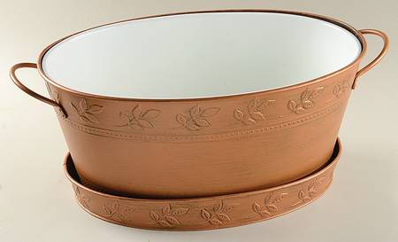Casual Home Metal Oval Beverage Bucket & Tray w/Liner