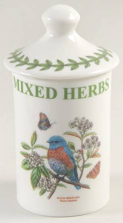 Botanic Garden Birds Mixed Herb Spice Jar & Lid