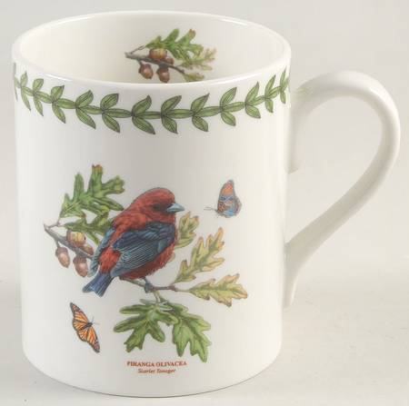 Botanic Garden Birds Mug with Laurel Band