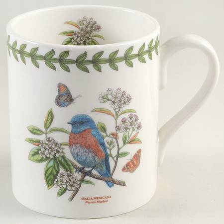 Botanic Garden Birds Mug with Laurel Band