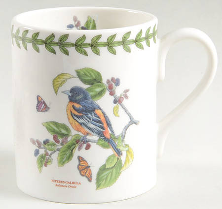 Botanic Garden Birds Mug with Laurel Band