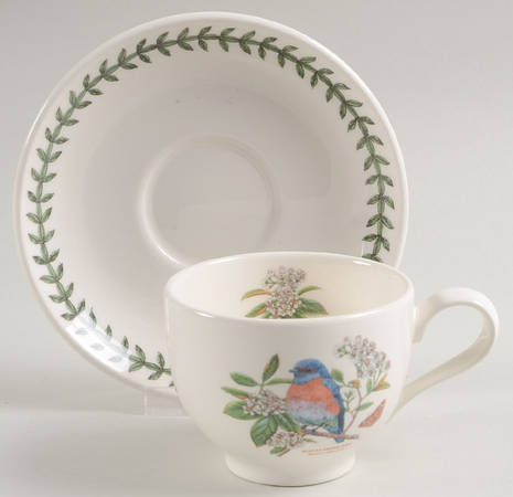 Botanic Garden Birds Flat Cup & Saucer Set