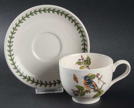 Botanic Garden Birds Flat Cup & Saucer Set