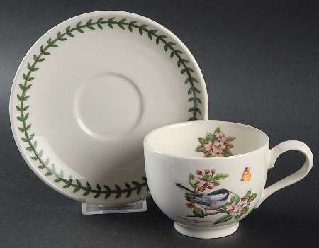Botanic Garden Birds Flat Cup & Saucer Set