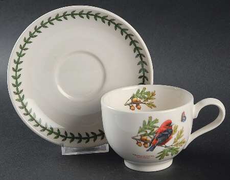 Botanic Garden Birds Flat Cup & Saucer Set