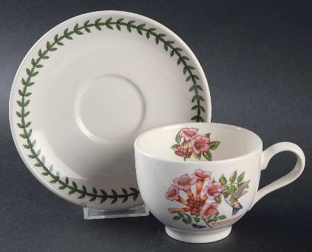 Botanic Garden Birds Flat Cup & Saucer Set