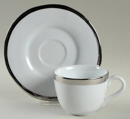 Caroline Silver Flat Cup & Saucer Set