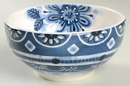 Indigo Floral Soup/Cereal Bowl