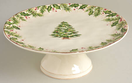 Winter's Wonder 11" Diameter Pedestal Cake Stand