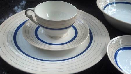 Suzanna Blue Flat Cup & Saucer Set