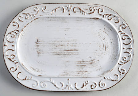 Trellis White 13" Oval Serving Platter by Pfaltzgraff