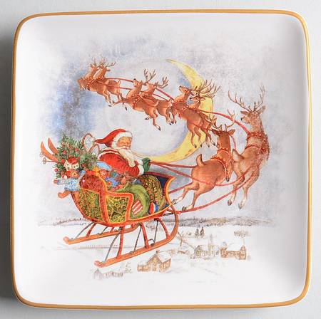 Nostalgic Santa (Nostalgic Christmas) Square Appetizer Plate