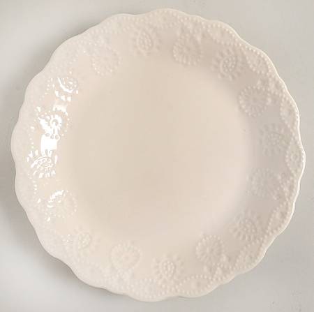 Cowgirl Lace Linen White Salad Plate