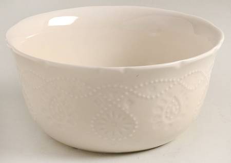 Cowgirl Lace Linen White Soup/Cereal Bowl by Pioneer Woman