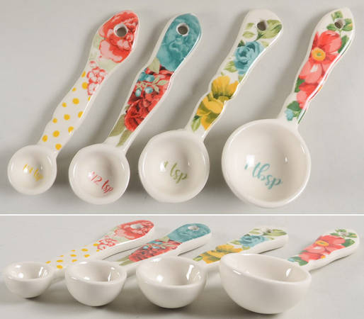 Flea Market (4 Pc) Ceramic Measuring Spoon Set