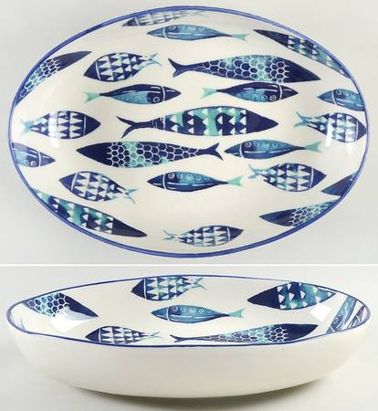 Fish 13" Oval Vegetable Bowl