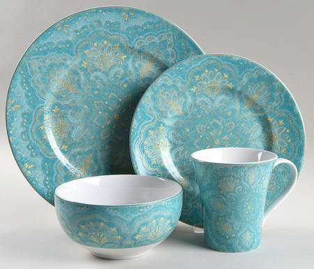 Augustina Opulent Teal 4 Piece Place Setting