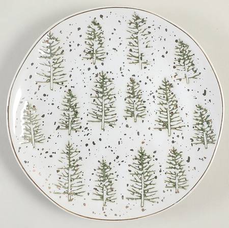Gold Pine Tree Salad Plate by Potter's Studio