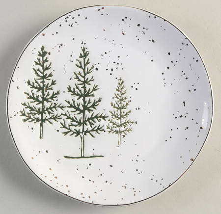 Gold Pine Tree Salad Plate by Potter's Studio
