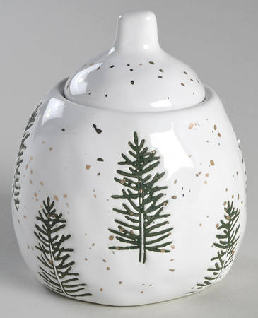 Gold Pine Tree Sugar Bowl & Lid by Potter's Studio