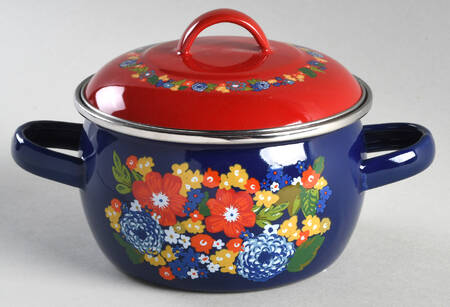 Dazzling Dahlias 1 Quart Metal Dutch Oven