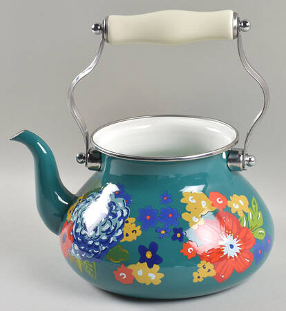 Dazzling Dahlias Metal Kettle No Lid