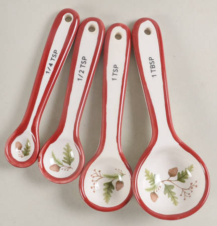 Forest Gnome (4 Pc) Ceramic Measuring Spoon Set