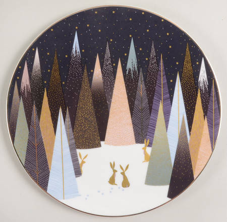 Frosted Pines 9" Round Platter