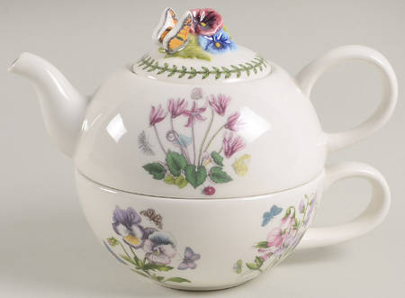 Botanic Garden Bouquet Individual Teapot & Lid with Cup