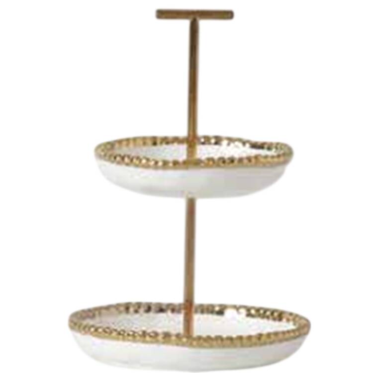 Golden Salerno 2-Tier Serving Tray