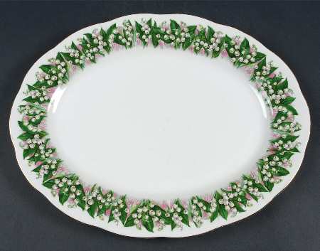 Lily of The Valley 12" Oval Serving Platter