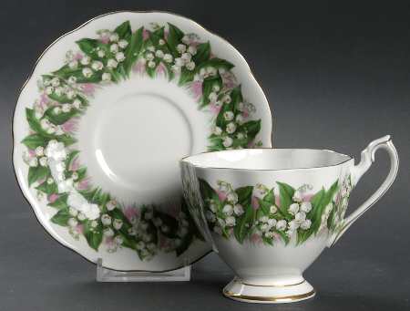 Lily of The Valley Footed Cup & Saucer Set