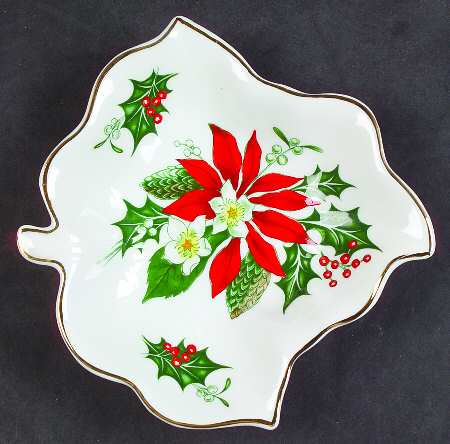 Noel (Gold Trim) Small Leaf Dish