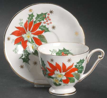 Noel (Gold Trim) Footed Demitasse Cup & Saucer Set