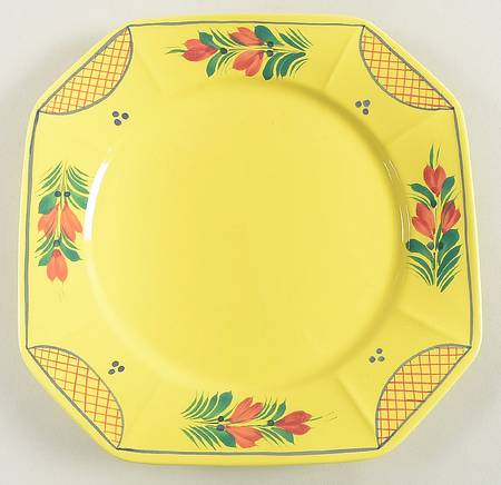 Soleil Yellow (Octagonal, Lady) Accent Dinner Plate
