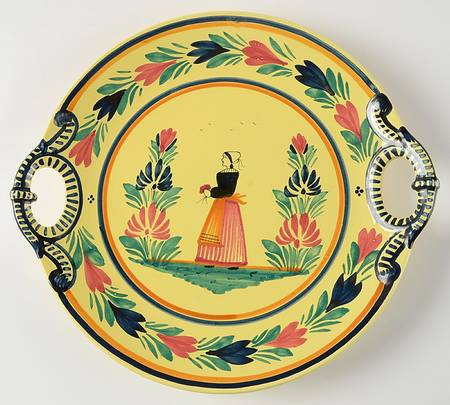 Soleil Yellow (Round) Handled Cake Plate