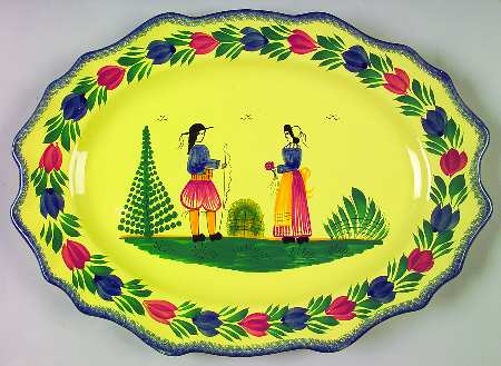 Soleil Yellow (Round) 15" Oval Serving Platter