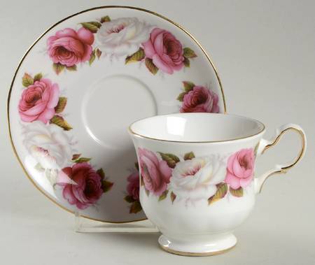 Princess Roses Footed Cup & Saucer Set