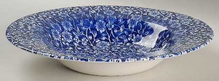 Calico Blue (England) Rim Soup Bowl by Queen's