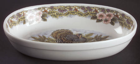 Thanksgiving Multicolor 9" Oval Baker by Queen's