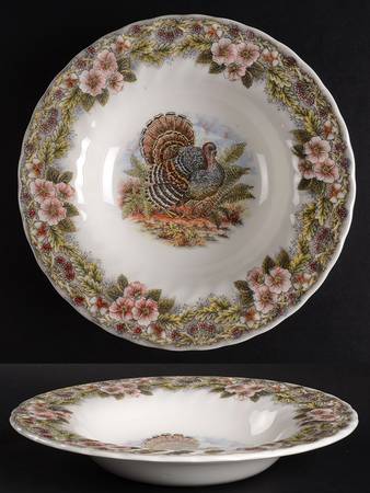 Thanksgiving Multicolor Rim Soup Bowl by Queen's