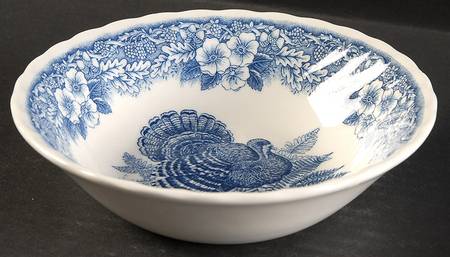 Thanksgiving Blue Coupe Cereal Bowl