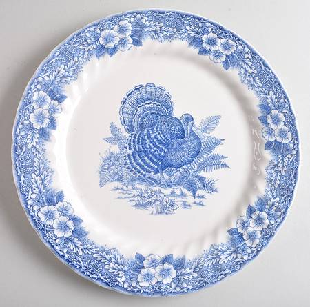 Thanksgiving Blue 12" Chop Plate (Round Platter)