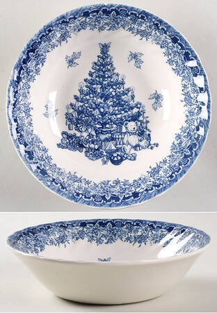 Seasons Greetings Blue Coupe Cereal Bowl