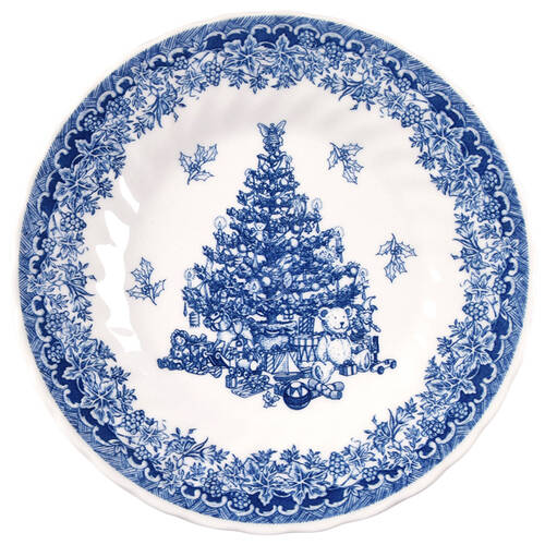 Seasons Greetings Blue Salad Plate