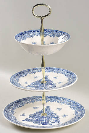 Seasons Greetings Blue Tiered Fruit Dip HC