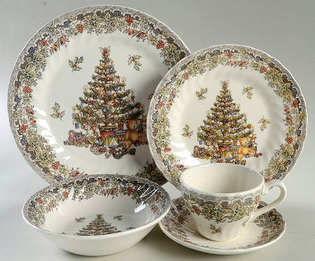 Seasons Greetings Multicolored 5 Piece Place Setting