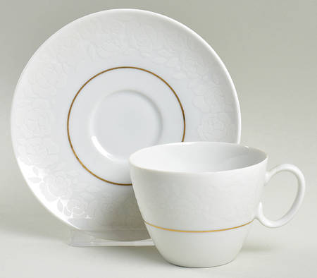 Alencon Flat Cup & Saucer Set