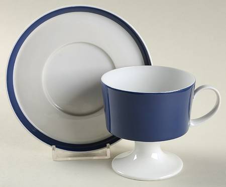 Composition Cobalt Blue Footed Cup & Saucer Set