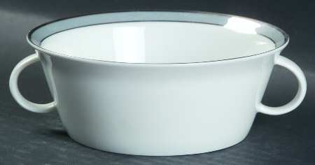 Gala Grey (Platinum Trim) Flat Cream Soup Bowl